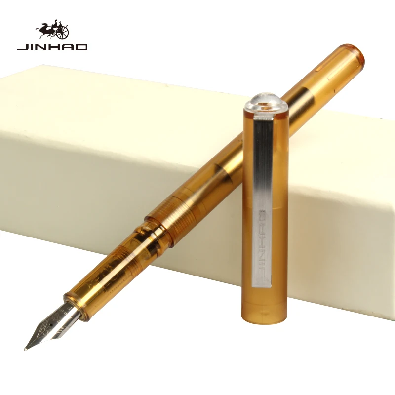 JINHAO 991 матовая прозрачная цветная авторучка ручка высокого качества из нержавеющей стали зажим 0,5 мм чернильные авторучки школьные офисные принадлежности