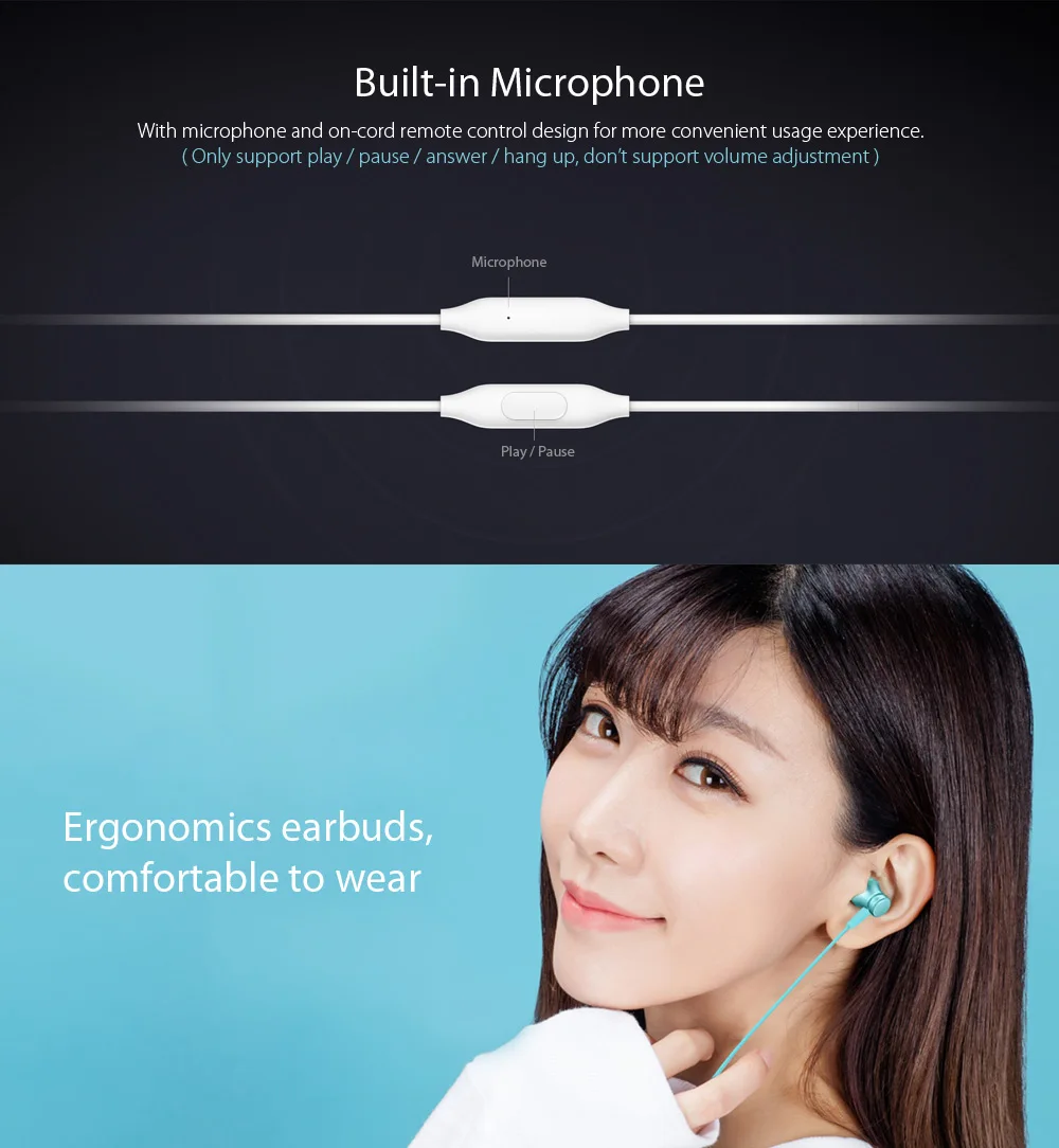 Original Xiaomi Piston In-ear Earphones with Mic Fresh Version