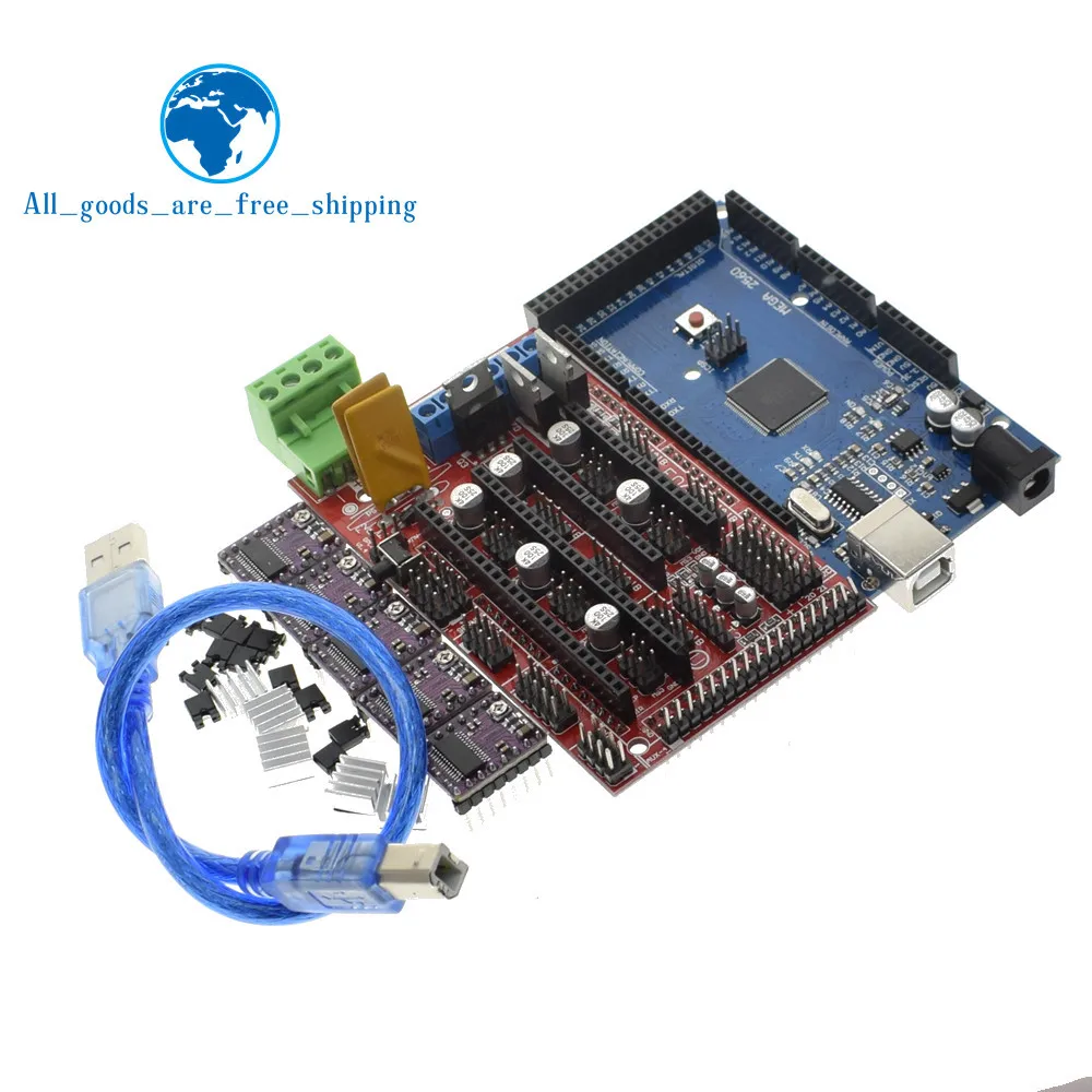 

TZT 3D Printer Mega 2560 R3 + RAMPS 1.4 control panel+ 5pcs DRV8825 Stepper Motor Drive Carrier Reprap for arduino