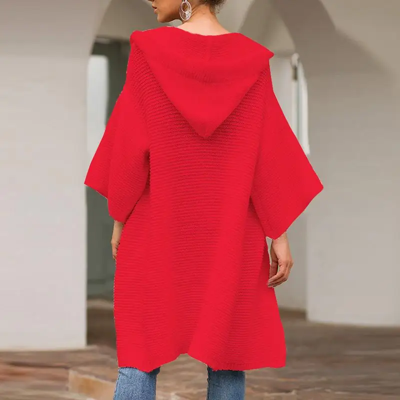 Куркума свитер с капюшоном винтажный помпон твист вязаный женский кардиган Повседневный Дамский свитер модная Осенняя женская верхняя одежда кардиган