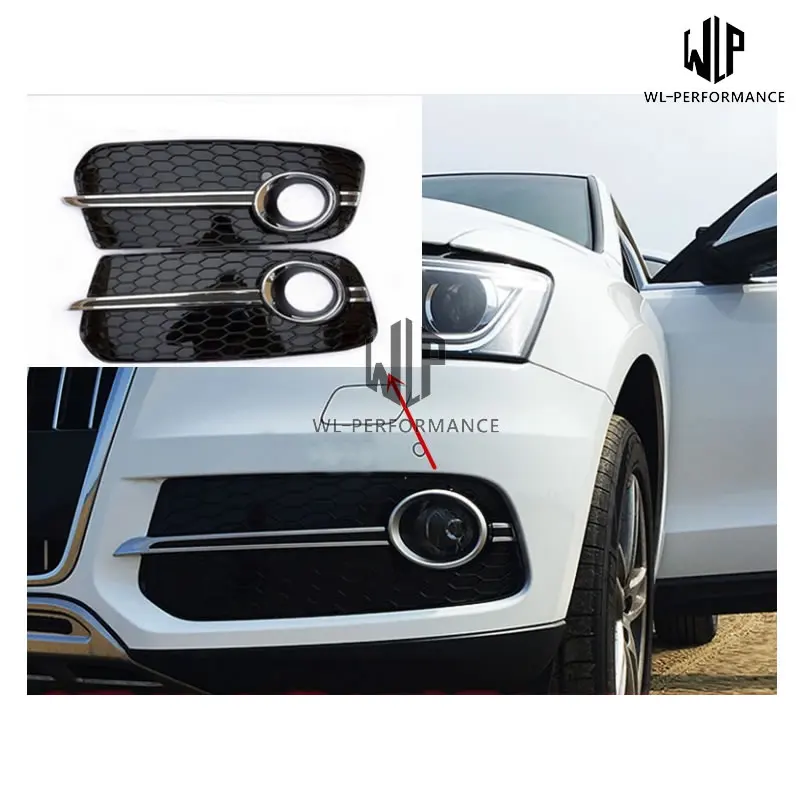

Q5 RSQ5 Fog lamp grille Black ABS Car styling For Audi Q5 SQ5 S-line RSQ5 Front bumper Car body kits 2012-2015