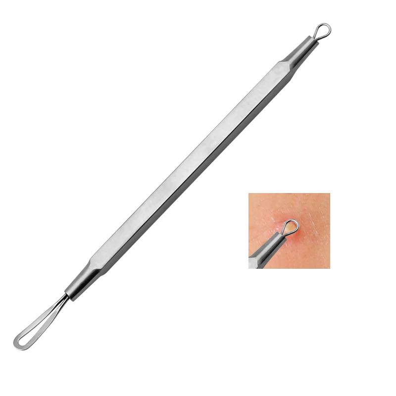 1 шт. Черноголовых Extractor комедона Угри Пятна Extractor Remover антибактериальные черная голова Прыщи Угри иглы инструмент Уход за лицом FS77