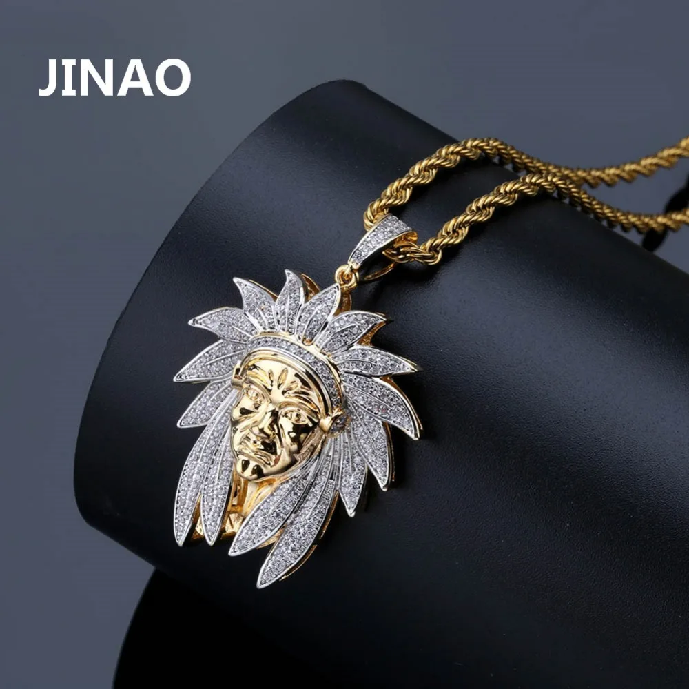 Collana da uomo con ciondolo a forma di testa indiana indiana con catena da 60 cm, collana da guerriero vichingo, collana con amuleto tribale indiano, regalo punk per uomini e ragazzi, NO