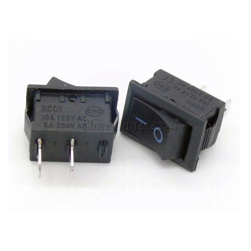 10 шт. кнопочный переключатель 15x21 мм SPST 2Pin 6A 250V 10A 125V KCD1-101 оснастки кнопка