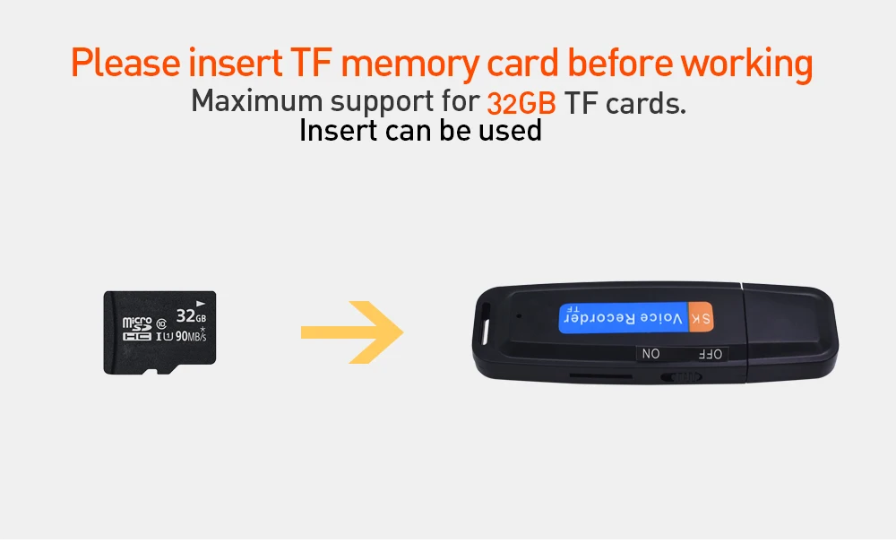 Профессиональный USB Цифровой диктофон 32 Гб маленькое записывающее устройство мини флеш-накопитель Аудио Диктофон записывающая Ручка Запись