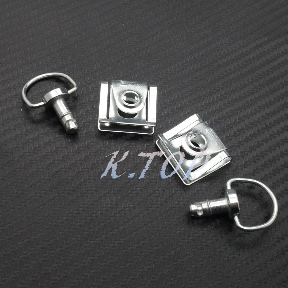 Silver Motorcycle Quick Release D ring Turn Race Fairing Fastener Fit
