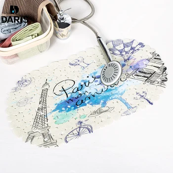 

SDARISB Audrey Hepburn Custom Design Style Bathroom Non-slip Mats Circle Sucker Home PVC Silicone Bath Mats Europe Portrait