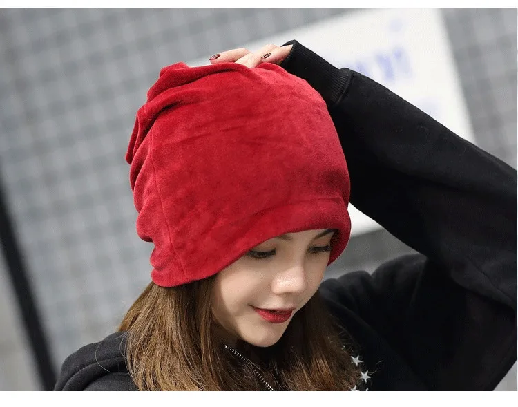 Autumn And Winter New Pattern Lint Head Cap Korean Solid Heap Hat Concise Leisure Time Earmuffs Baotou Confinement Hat