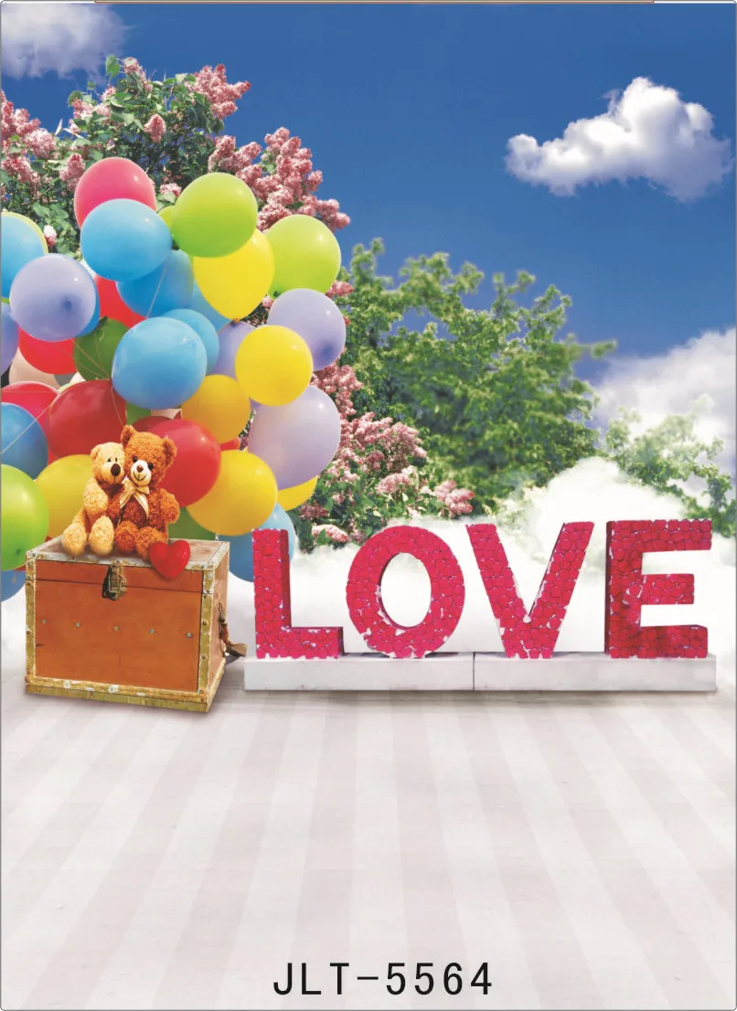 Background for Photos Colored Balloon Suitcase Love