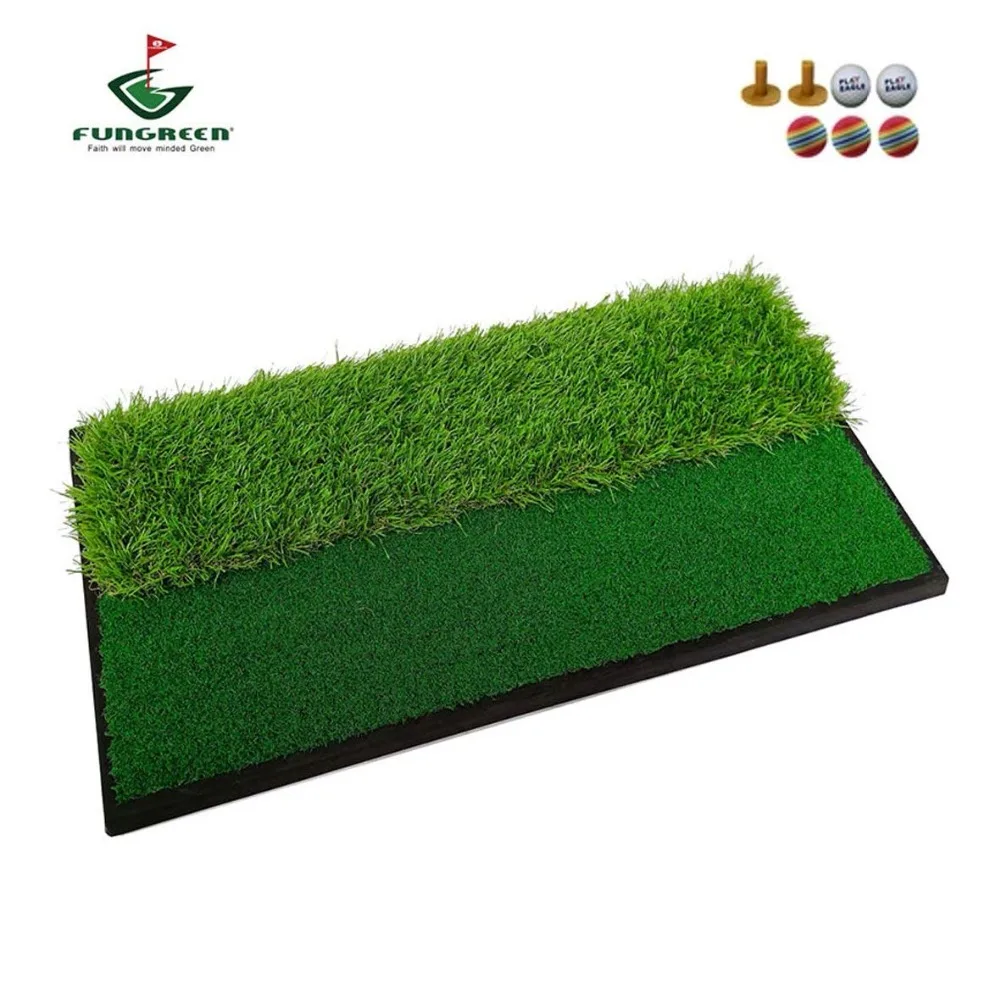 FUNGREEN Golf Chipping Mat 60*33cm Duty Rubber Bottom Heavy Golf