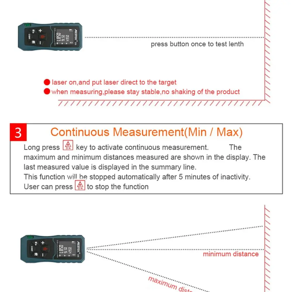 MESTEK D5 100 м лазерный дальномер, лазерный дальномер, область измерения объема, контрольная Регулировка данных, запись дальномера
