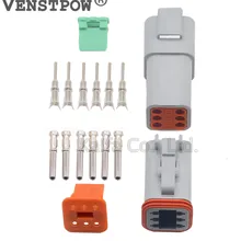 1 комплект Deutsch DT 6 Pin водонепроницаемый Электрический провод разъем комплект 22-16AWG DT06-6S DT04-6P