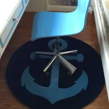 Акрил Современный Мальчик номер толстый ковер круглый океан якорь ковер Европа и Америка спальня гостиная чайный столик ковер tapetes