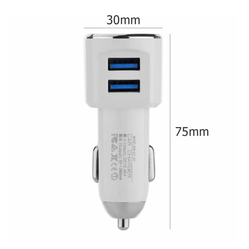 Адаптер питания для iphone/samsung 5 V 2.4A Dual 2 порта USB Автомобильное устройство для быстрой зарядки O.30