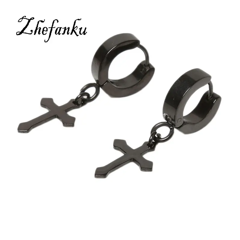 

Charming Jewelry Accessories Size 4*9mm Cross Shaped Titanium Steel Woman Ear Clip EAR-0685 1 pcs