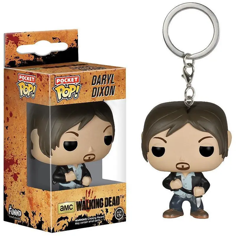 

FUNKO POP Walking dead daryl dixon pocket pop keychain action Figure Collection Model toys for children birthday gift with box