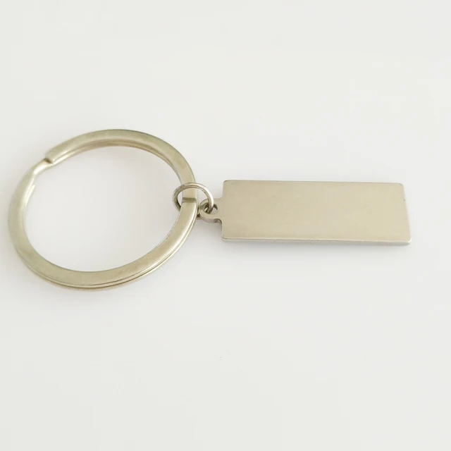 32*12mm Stainless Steel Blank Keychains Charms Keyring Jewelry Car Backpack Keychains Jewelry
