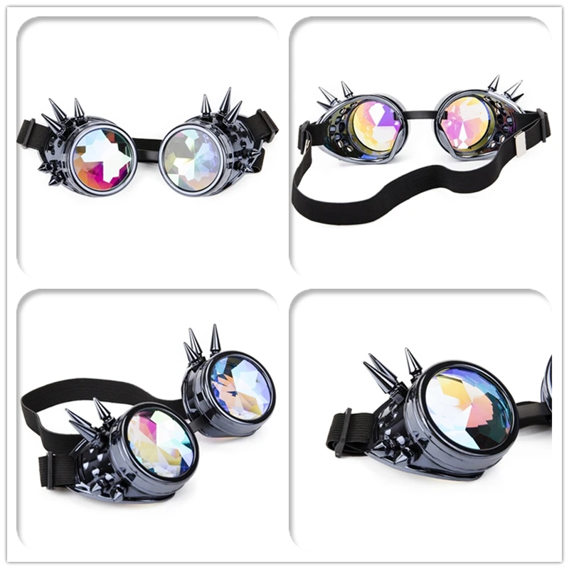 FLORATA Модные мужские и женские сварочные очки готические стимпанк Косплей античные шипы винтажные очки панк заклепки