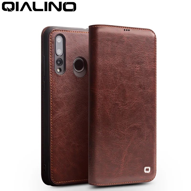 

QIALINO Fashion Genuine Leather Flip Case for Huawei Nova 4 Handmade Ultra Slim Cover with Card Slot for Huawei Nova 4 6.4
