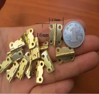 

100Pcs 16*13mm Mini Hinge butterfly shape golden hinge small wooden box hinge