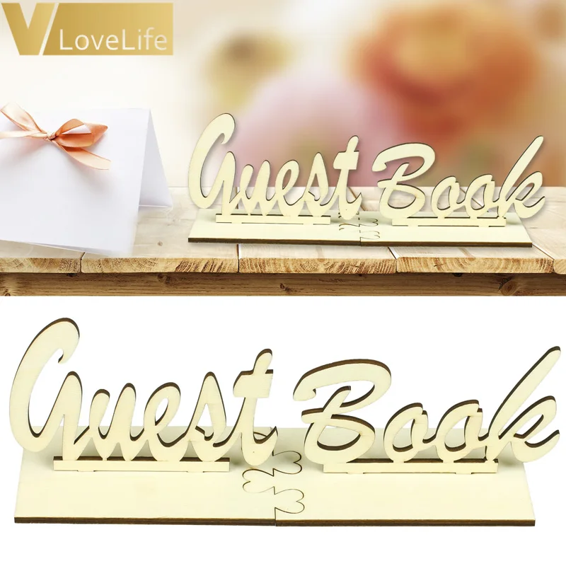 us 2 75 20 off wedding baby shower party wooden guest sign guest book table decorations in party diy decorations from home garden on aliexpress guest sign in book wedding