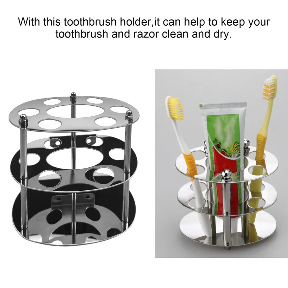 

2017 6 Holes Stainless Steel Ware Polishing Toothbrush Holder Shelf Toothpaste Stand Bathroom Storage Organizer Home Decoration