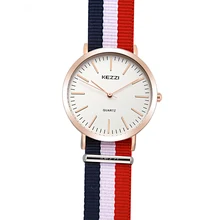 Kezzi marque femmes bracelet en Nylon montres rétro mince cadran Sport montre étanche dames Quartz montre pour hommes horloge relogio feminino