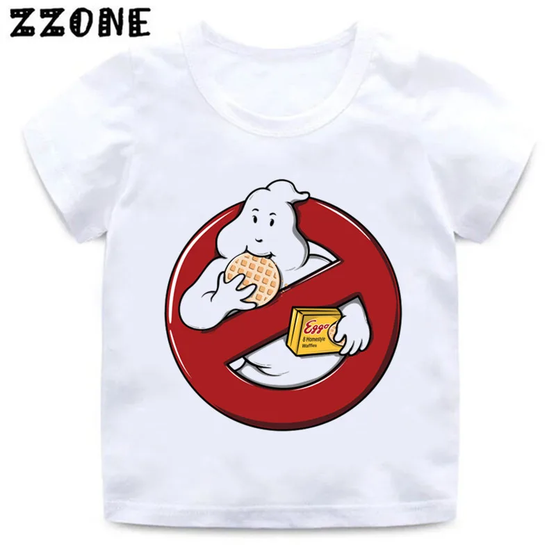 Kids Stay Puft/забавная одежда футболка для мальчиков и девочек с принтом «Старая школа», с логотипом привидения Летняя Повседневная футболка для малышей-5224 - Цвет: whiteF