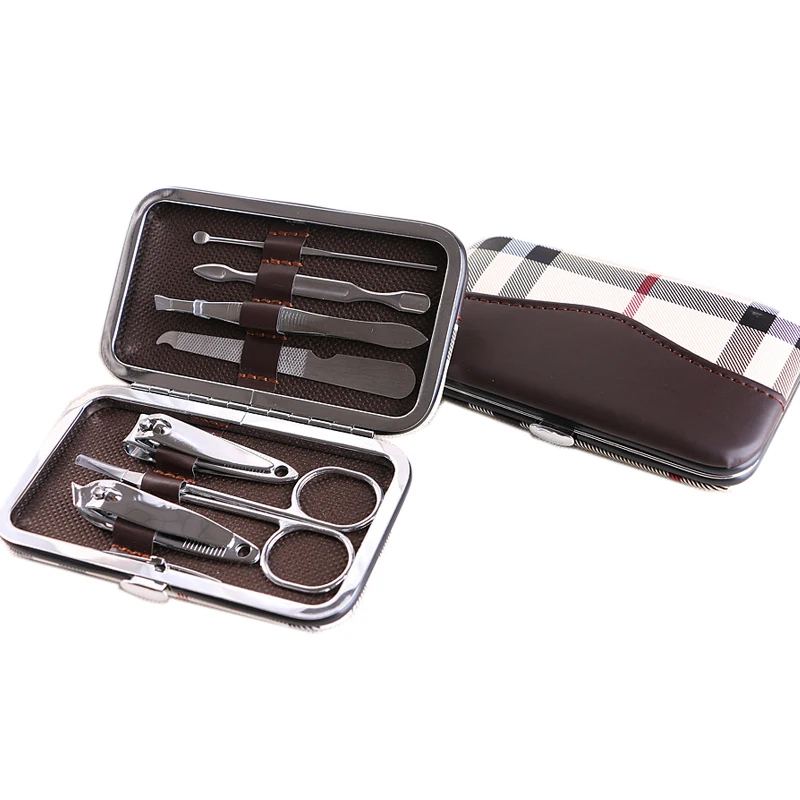 

Professional 7pcs/set Manicure Nail Tool Set Nail Clipper Nail Care Kit Cleaner Tool With Case