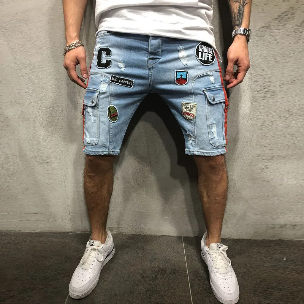 Шорты мужские летние короткие джинсы повседневные джинсовые скейт доска тонкие модные джинсы Spodenki Meskie шорты мужские Pantalones Cortos Hombre
