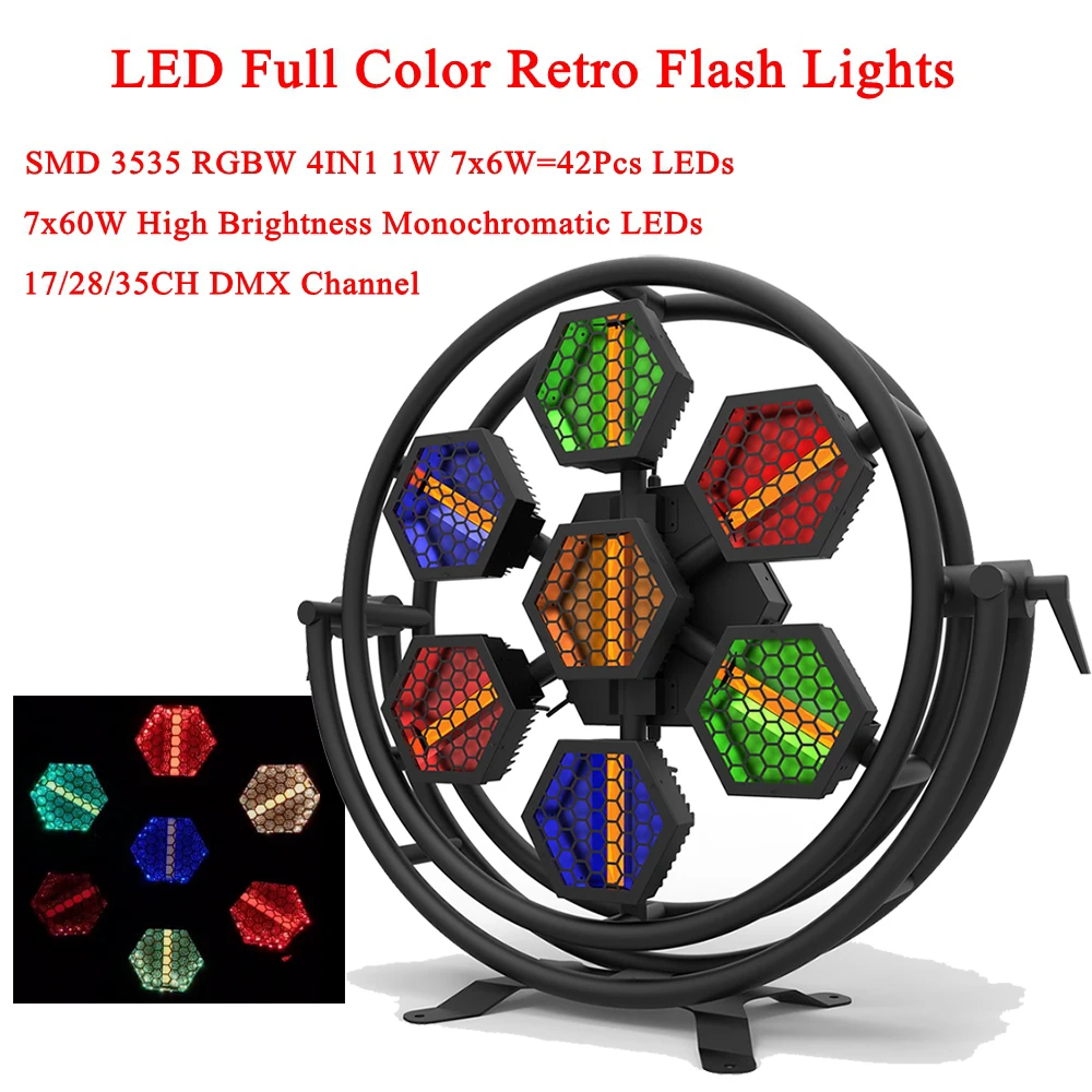 

New Stage Effect Lighting 500W LED Full Color Retro Flash Lights LED RGBW 4IN1 Flashing Lights Dance Club Party DJ Lights