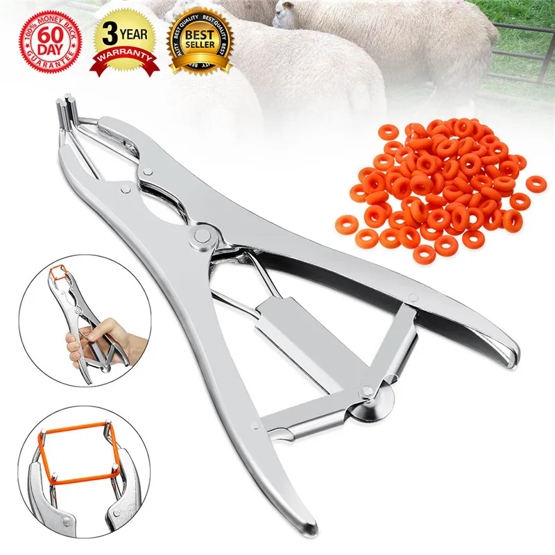 

5-50mm Elastrator Sheep Castration Rubber Ring Applicator Castrator Docking Rings Animal Health & Veterinary Pliers