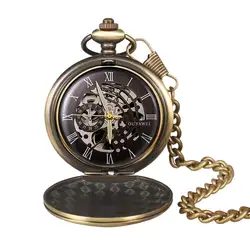 OYW новый модный бренд Повседневное бронза карманные часы ручной Ветер Механический Нержавеющая сталь Для мужчин циферблат серебряный