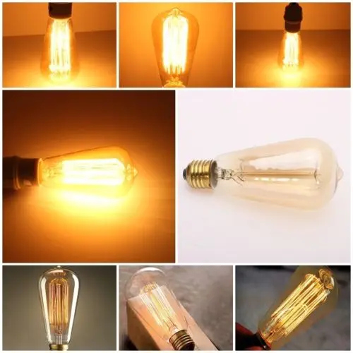 

Edison Vintage Antique ST64 110V/40W E27 Light Ceiling Lamp Bulb Lighting Reproduction Droplight Incandescent Home