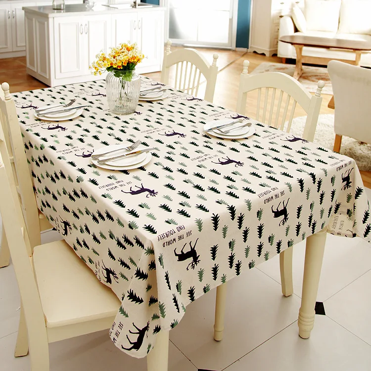 

2019 New Merry Christmas New Year Home Decoration Rectangular Table Cover Cloth Printed Party Holiday Tablecloth Dropshipping