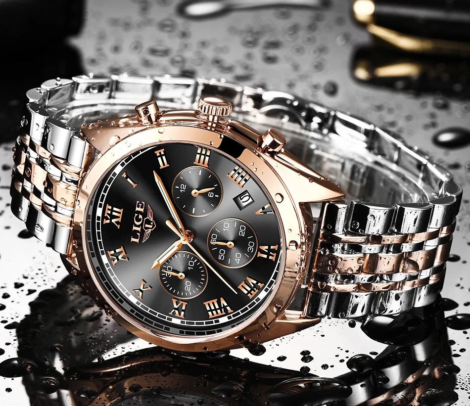 LIGE мужские часы Топ люксовый бренд бизнес хронограф кварцевые часы мужские повседневные кожаные водонепроницаемые часы мужские Relogio Masculino
