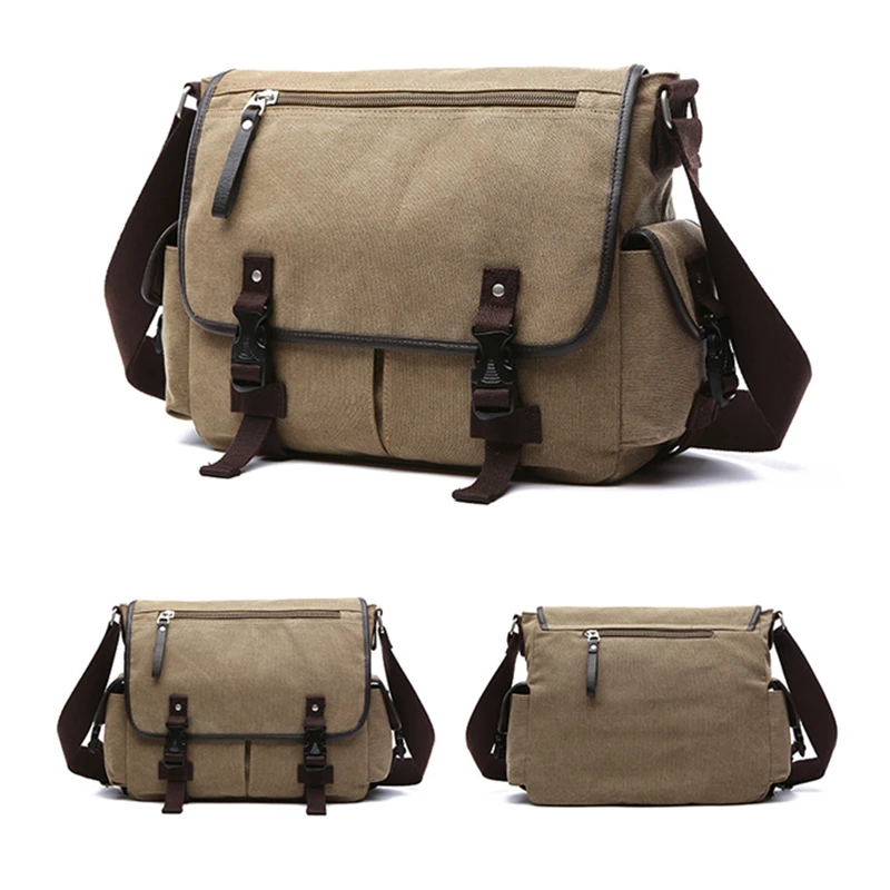 Ceny Burminsa przyczynowy płótnie mężczyźni Messenger torby wielu kieszenie tornister 14 cal torby na laptop pracy torby na ramię nastolatki torby szkolne 2019