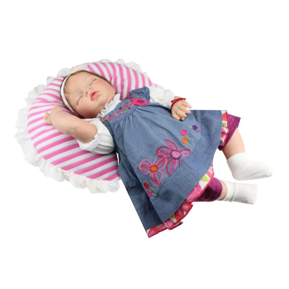 

OCDAY 55cm Simulation Baby Reborn Doll High Grade Silicone Lifelike Sleeping Newborn Doll Girl Children Toy Photograph Props
