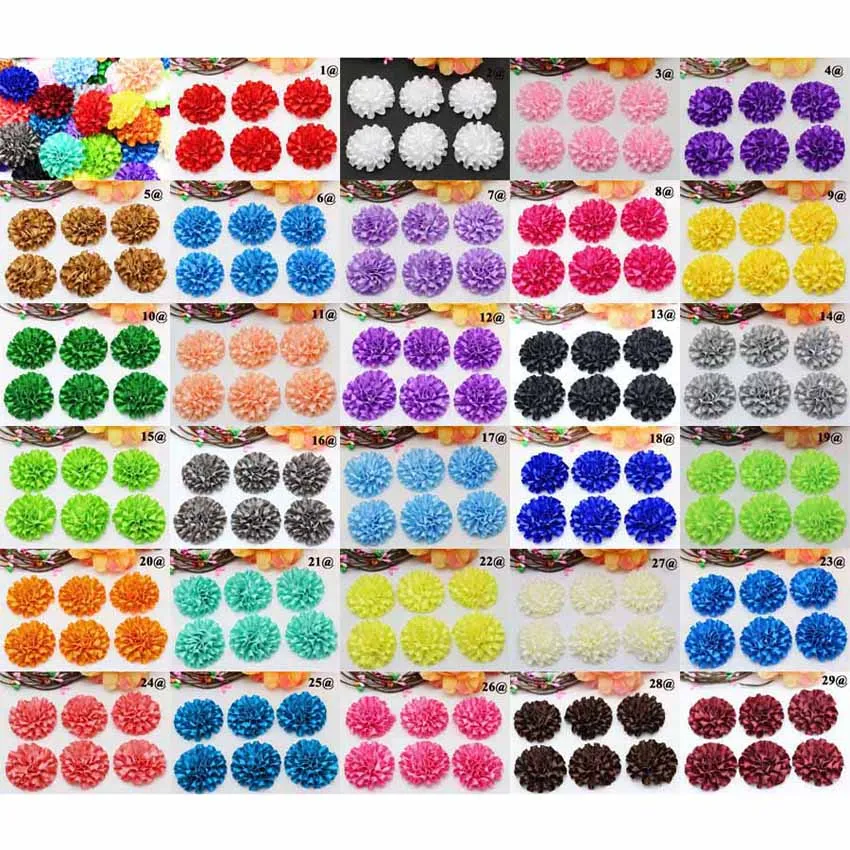 

100pcs/lot 5cm NEW satin ribbonPeony Flower Appliques/craft/Wedding decoration DIY Apparel Sewing Fabric Supplies