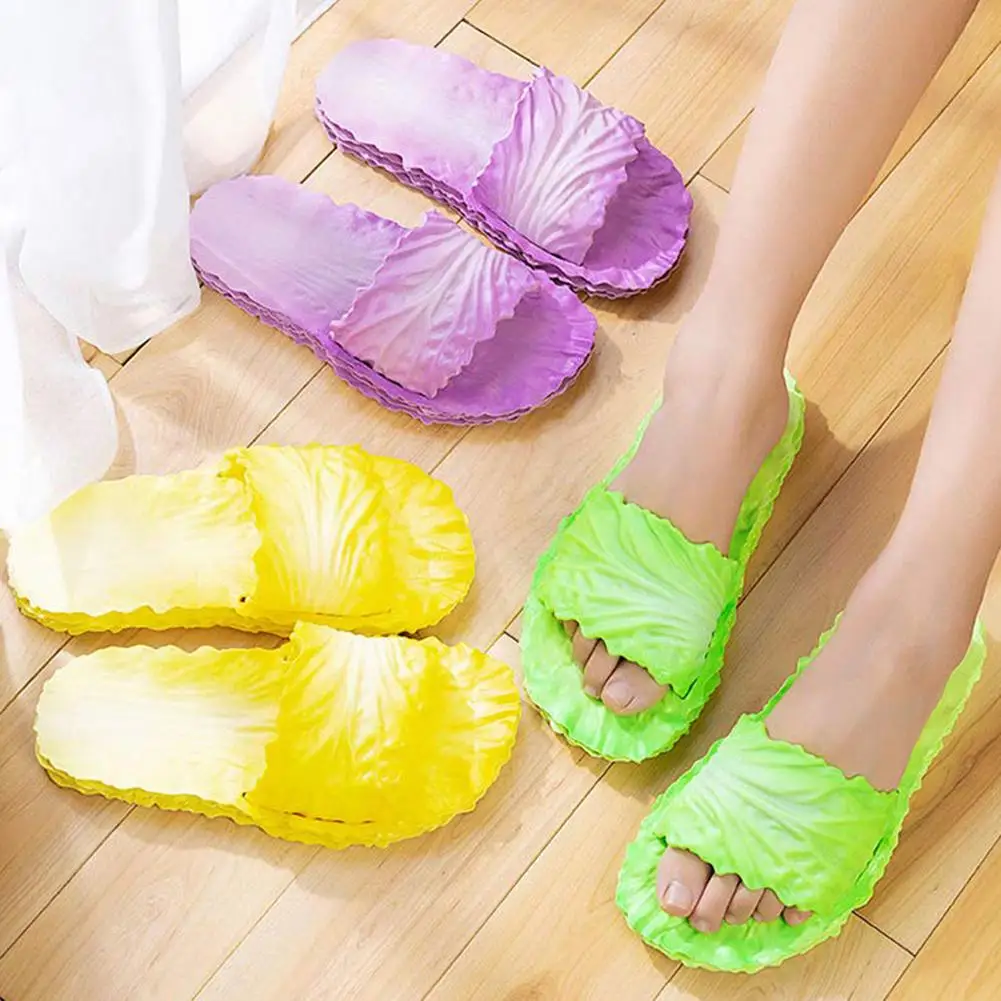 

Funny Women Summer Beach Cabbage Shape Slippers Shower Sandals Pool Slides Shoes