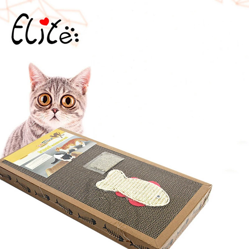 

Pet Cat Toy Cat With Scratcher with Catnip Lounge Handmade Kitten Scratching Post Interactive Toy For Pet Cat Training Board