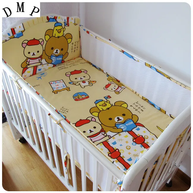 Promotion! 5PCS Mesh bear Baby bedding set flower baby ...