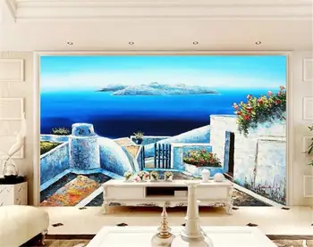 

3d Wallpaper Murals Mediterranean far away Sicily seaside scenery beautiful retro background wall painting decorative