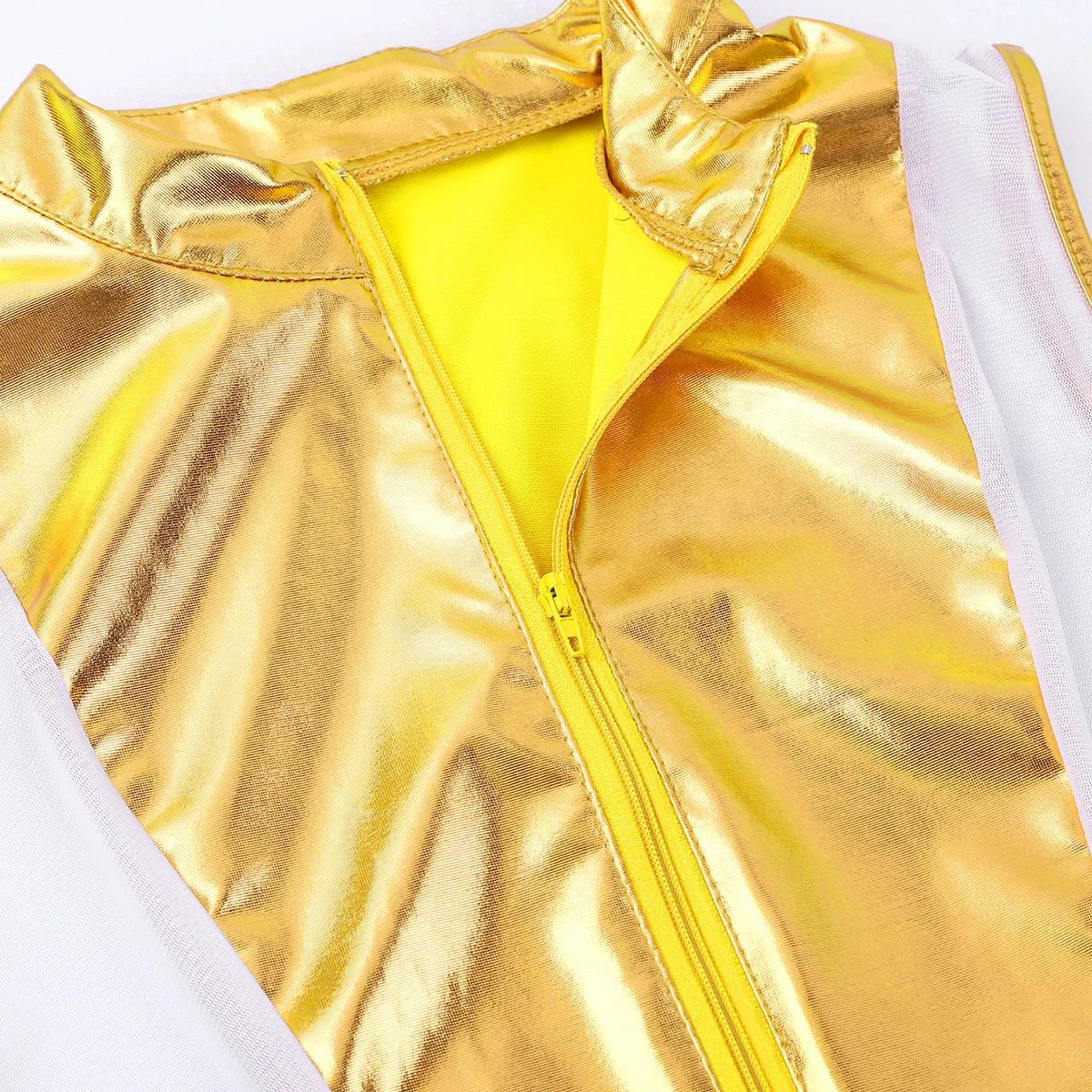 Женское блестящее металлическое Лакированное ночное белье из прозрачной сетки без рукавов с двойной молнией