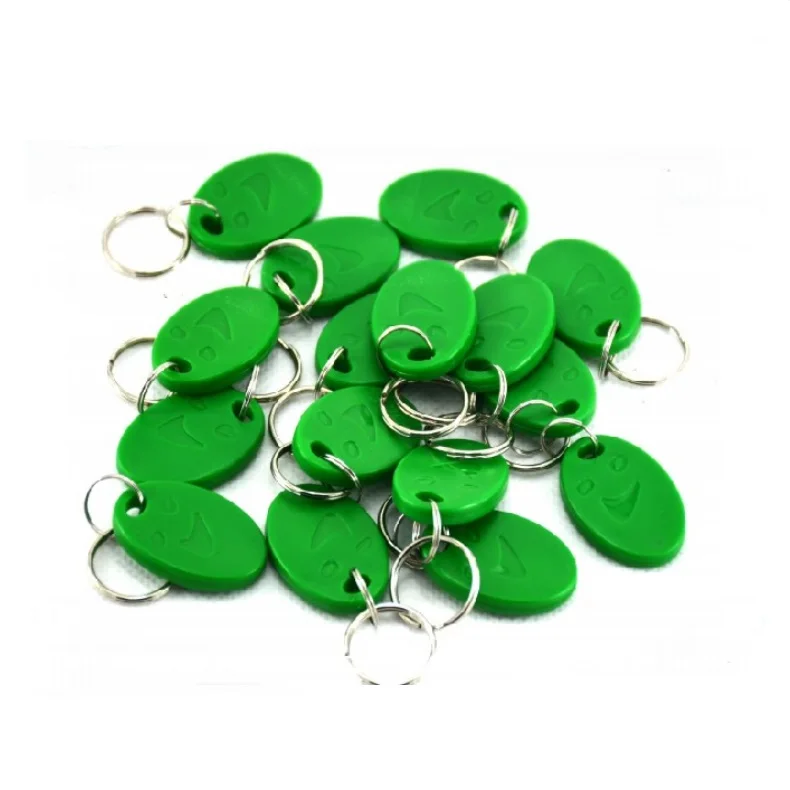 RFID 125 кГц EM4100 TK4100 улыбка зеленый ID карты Токен метка брелки для ключей