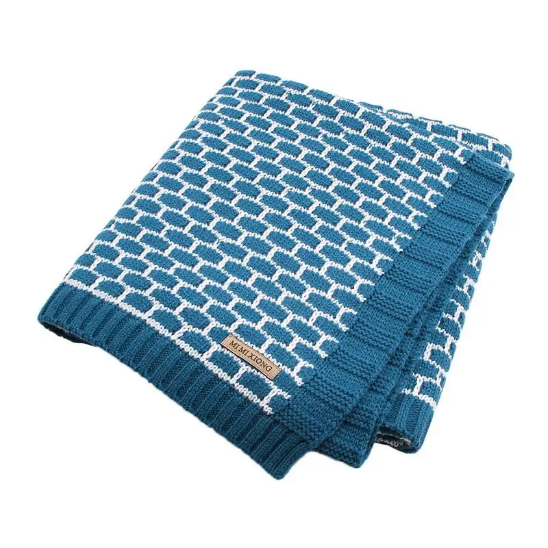 14 цветов детское одеяло вязаное Пеленальное Одеяло для новорожденных s мягкое детское постельное белье одеяло для кровати диван коляска одеяло s - Цвет: Deep Blue