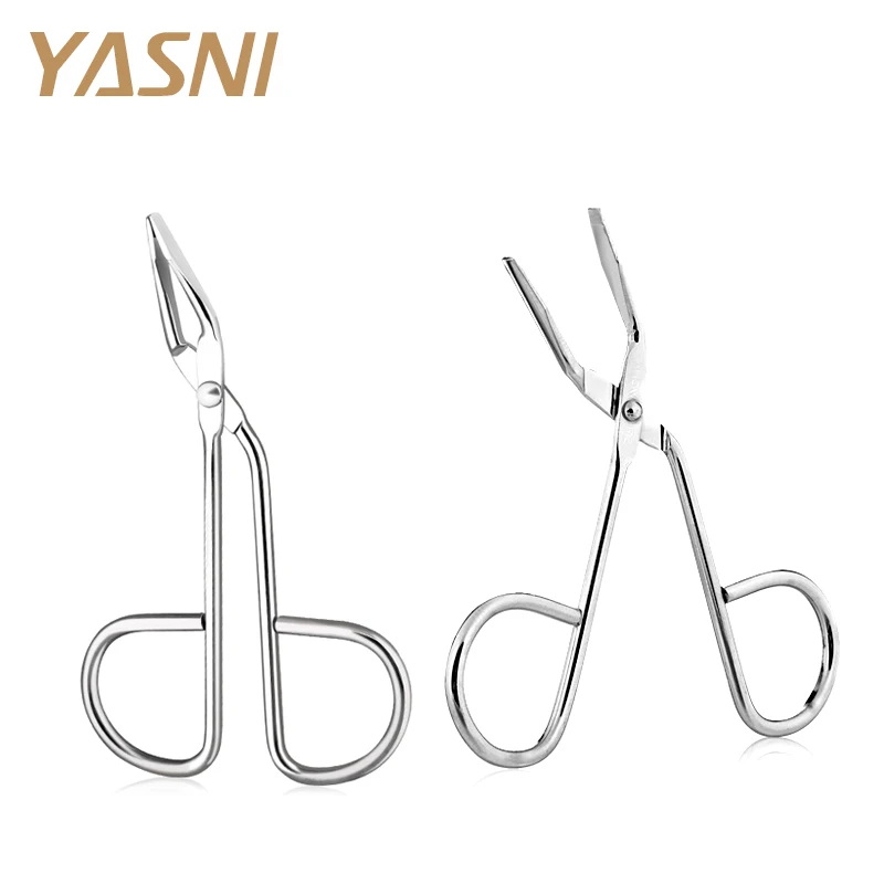 

New 2pcs Flat Tip Eyebrow Tweezers Hair Remove Scissors Clamp Clipper Beauty Tool Stainless Steel Eyebrow Removal Tool FS129