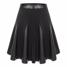 Casual Sexy Summer Lolita Tutu Plisado Mini Mujeres de Cuero de Imitación dom Faldas Mujer Señora Mullido Skater Dolly Negro Preppy Kilt 2016