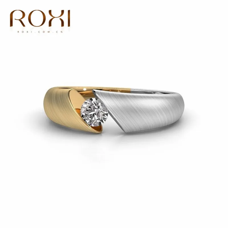 ROXI Wedding Rings For Women Lover Gold Couple Rings Wedding Bands Color Separation Engagement Party Jewelry Anillos Mujer