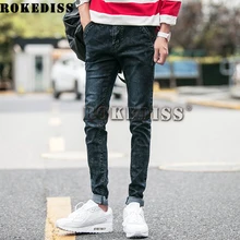 Black biker robin Jeans 2016 Winter The New Bell Bottom Men Tight Type Elasticity Feet Pencil pants Balmans casual Trousers C6
